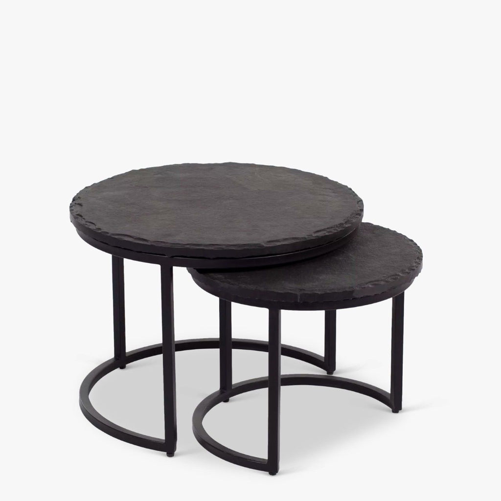 Salontafel set Ora | Zwart Kadappa Stone 60-45 cm