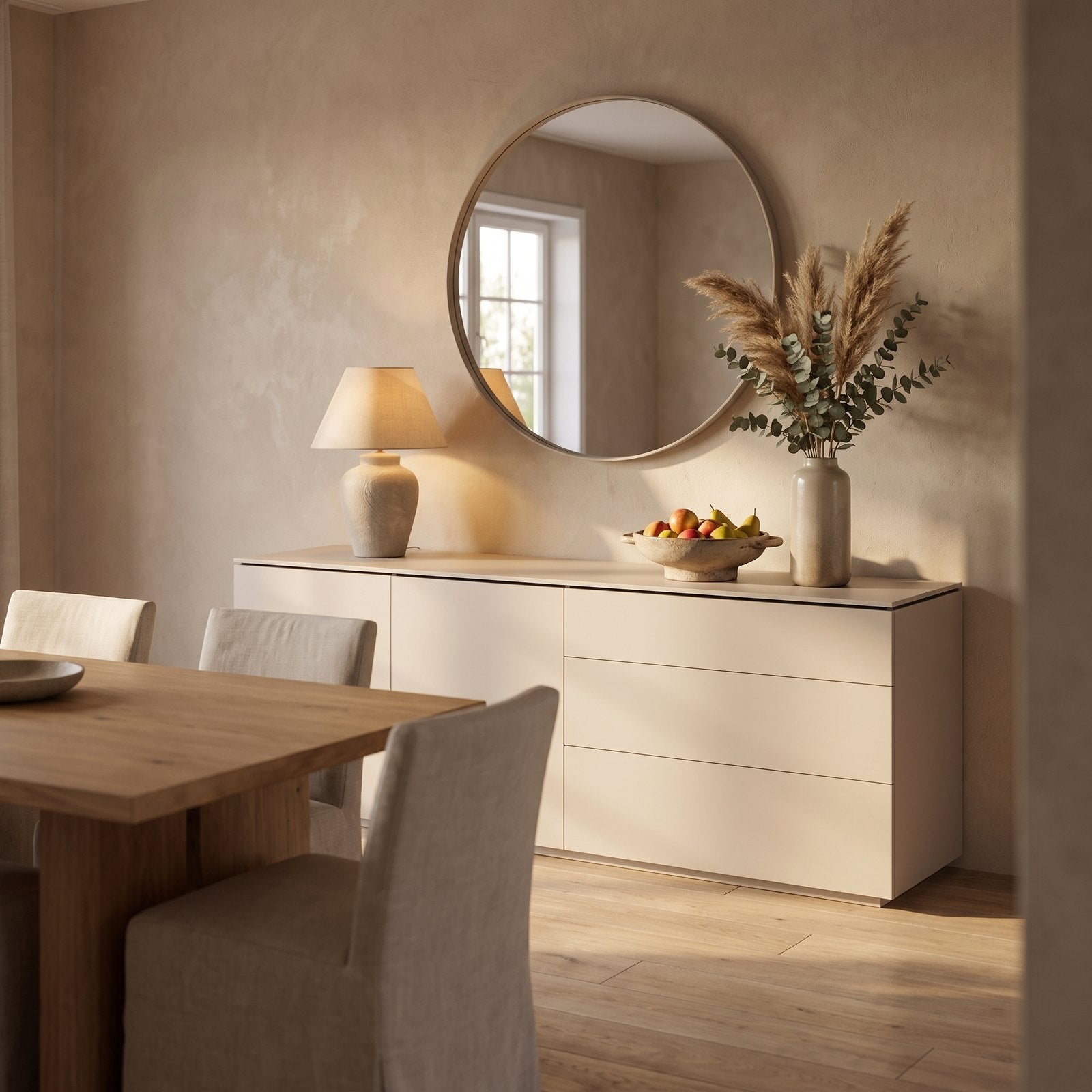 Sfeerfoto: dressoir Casa met 2 deuren en 3 lades (210 cm) in een moderne eetkamer