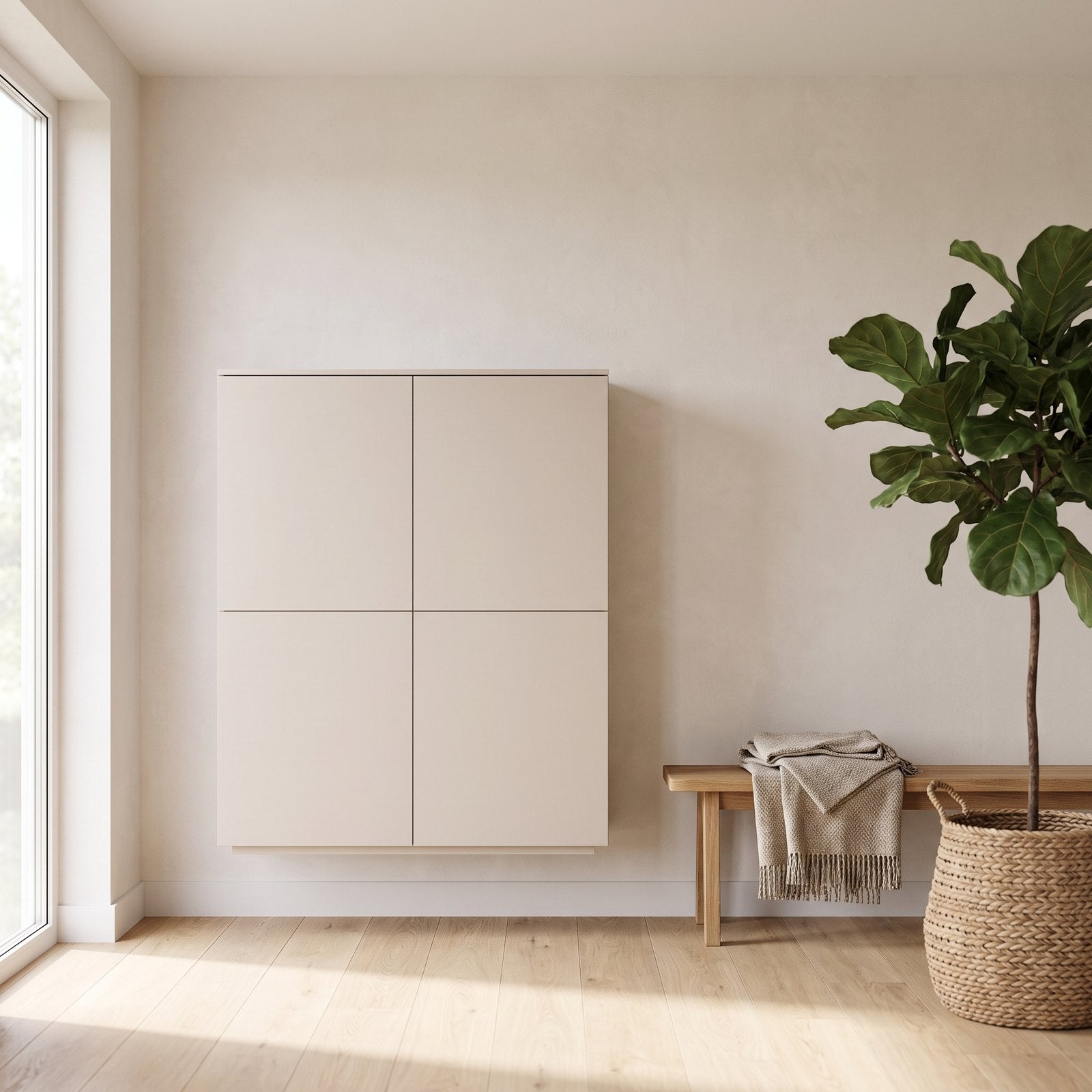Sfeerfoto: wandkast Casa met 4 deuren (120 cm) in een moderne woonkamer