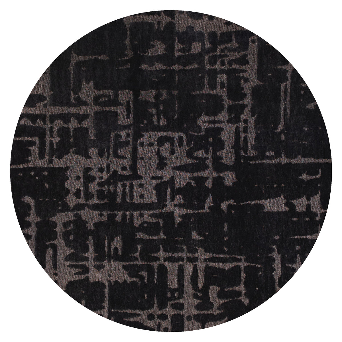 Vloerkleed Structures Zwart - Rond