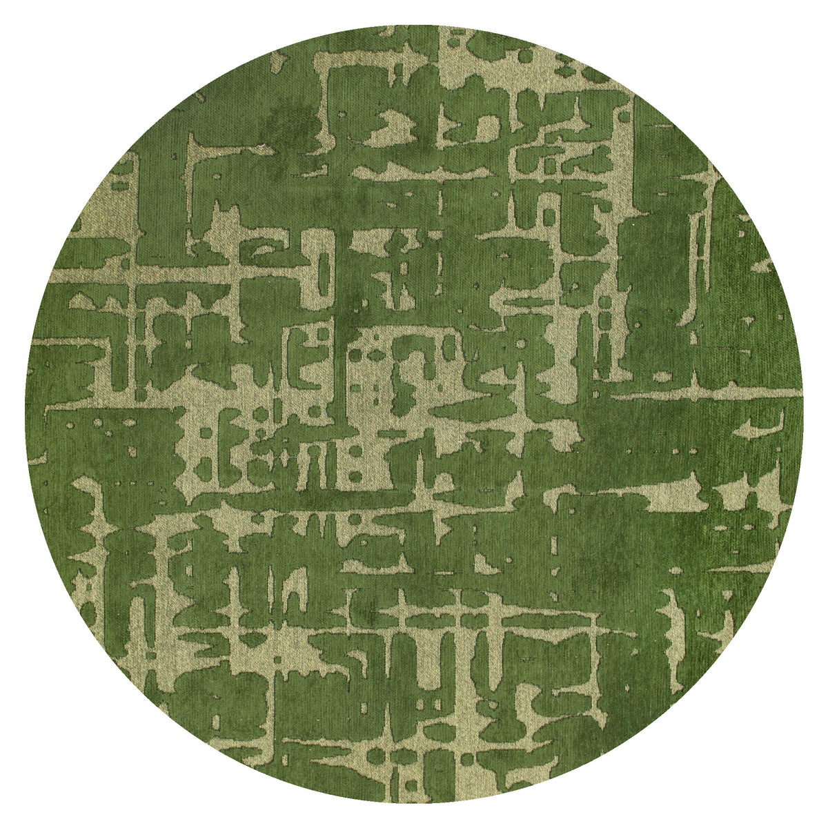 Vloerkleed Structures Groen - Rond