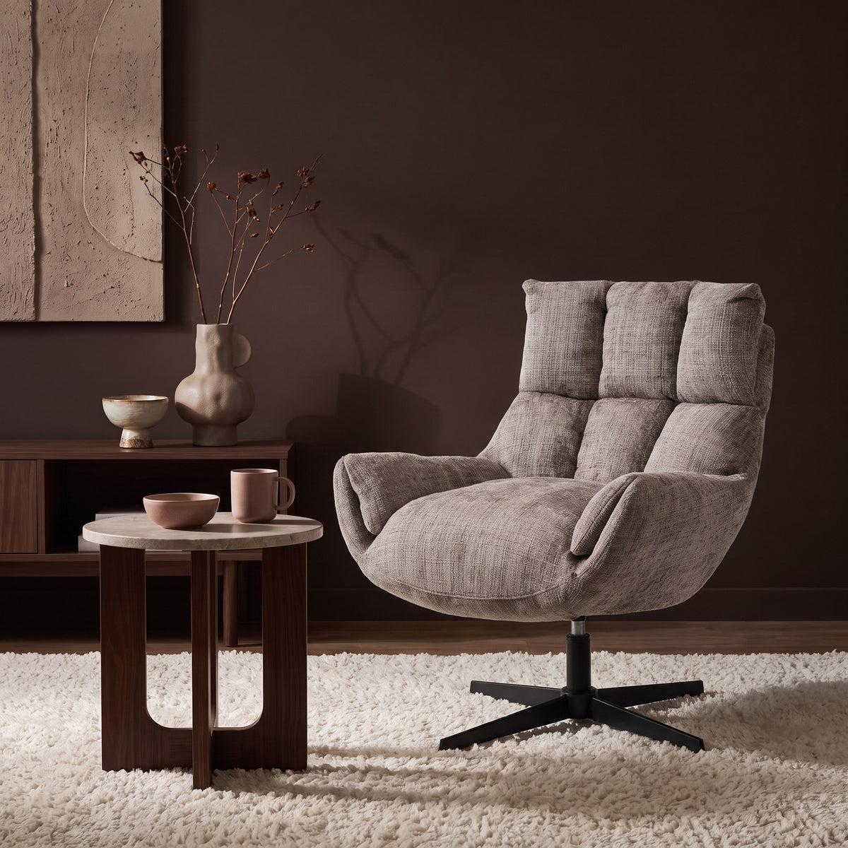 Draaifauteuil Janna Taupe