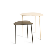 Bijzettafel Sebas - Zwart, set van 2 - bijzettafel van metaal, vooraanzicht