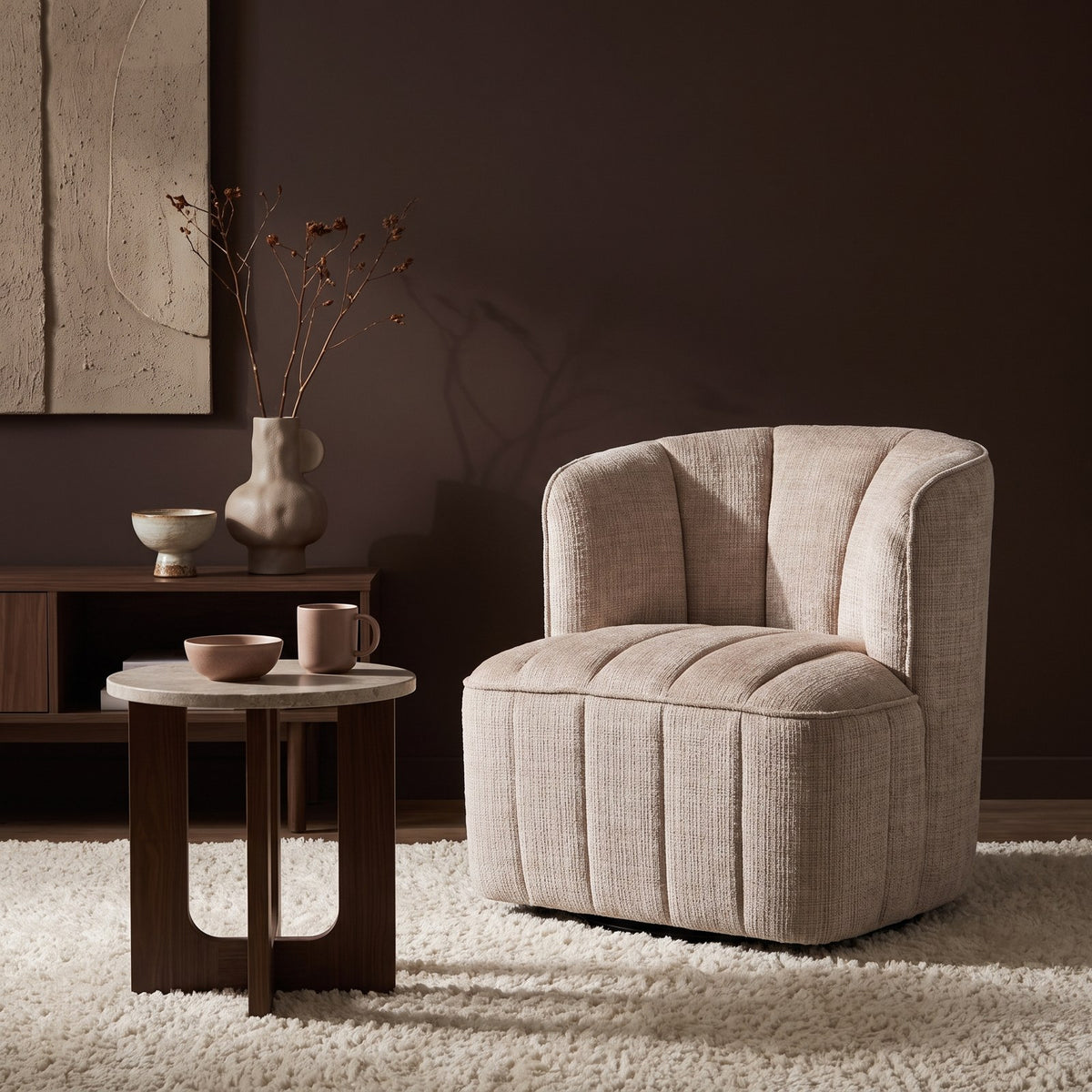 Draaifauteuil Louis Beige