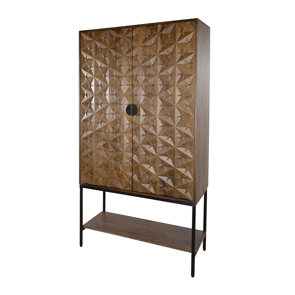 Trinity 2-deurs kast met onderplank, Mango Brown Walnut