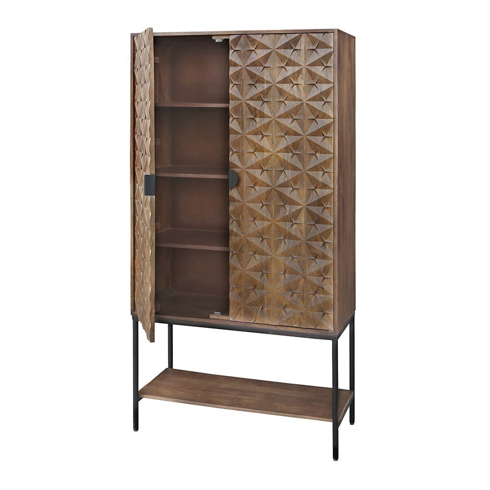 Trinity 2-deurs kast met onderplank, Mango Brown Walnut – afbeelding 2