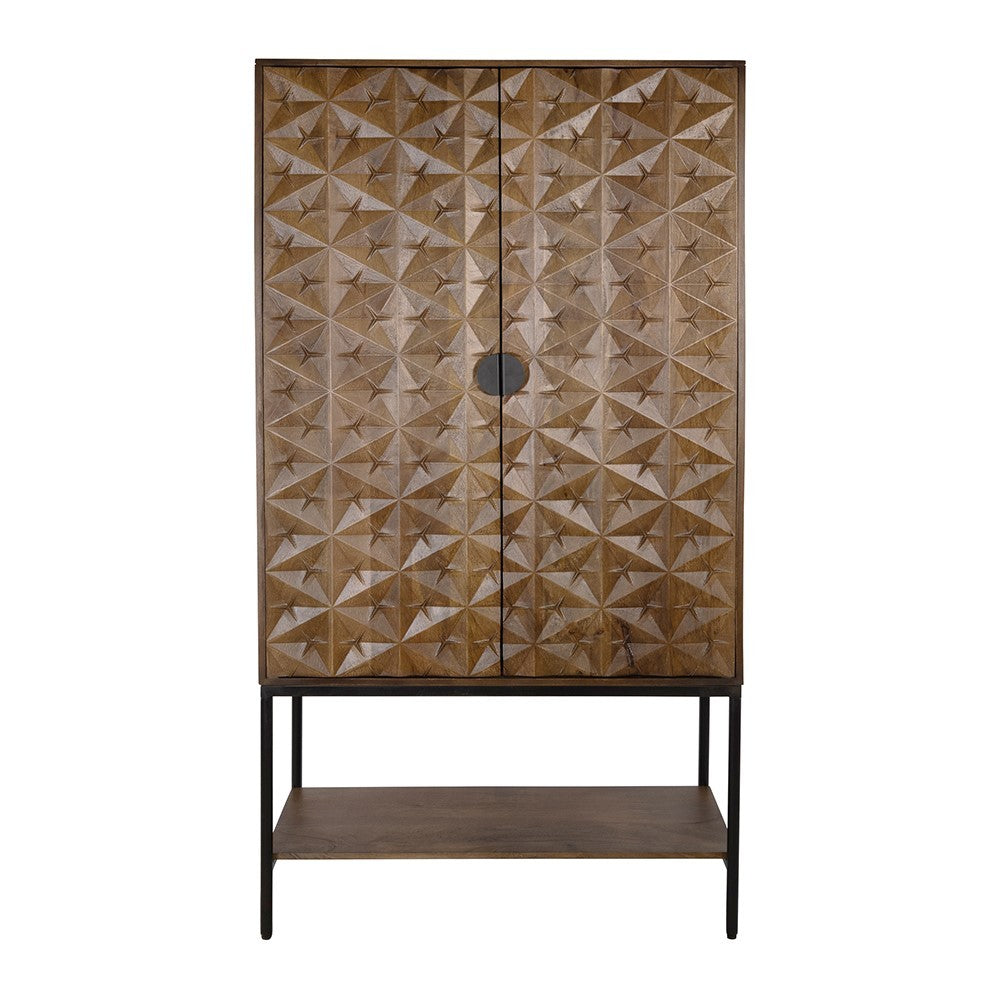 Trinity 2-deurs kast met onderplank, Mango Brown Walnut – afbeelding 3