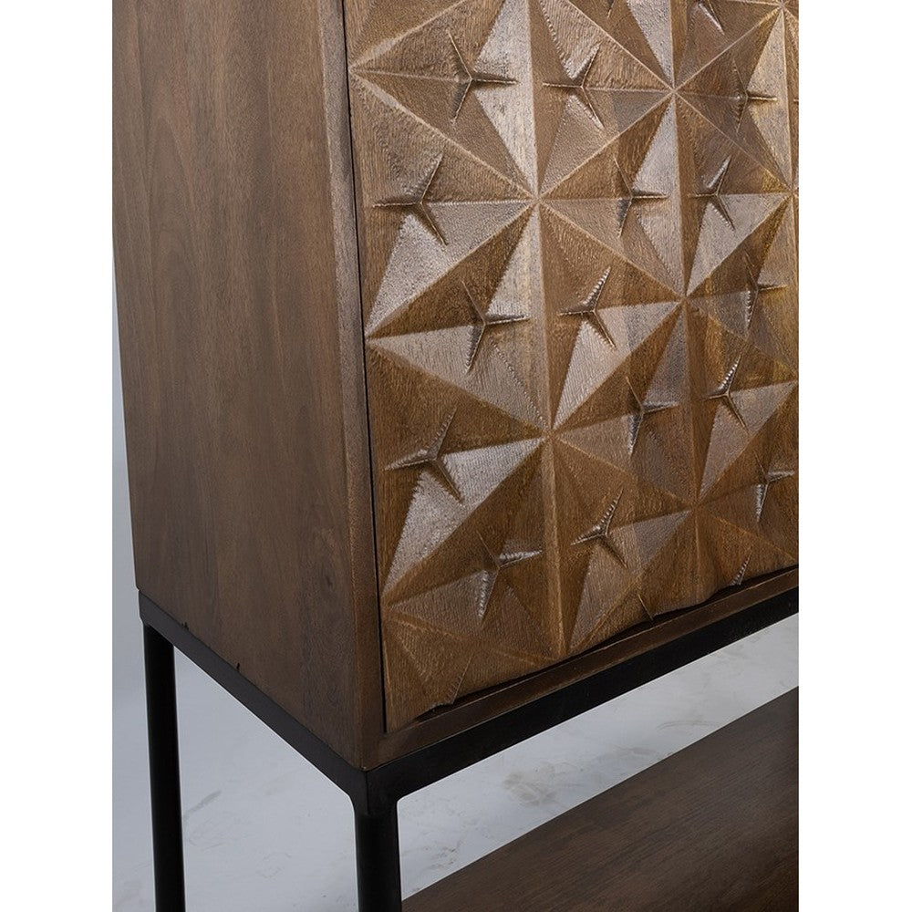 Trinity 2-deurs kast met onderplank, Mango Brown Walnut – afbeelding 4