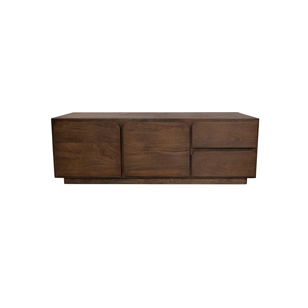 TV dressoir 150 met 2 deuren en 2 lades, Mango Dark Malt – afbeelding 2