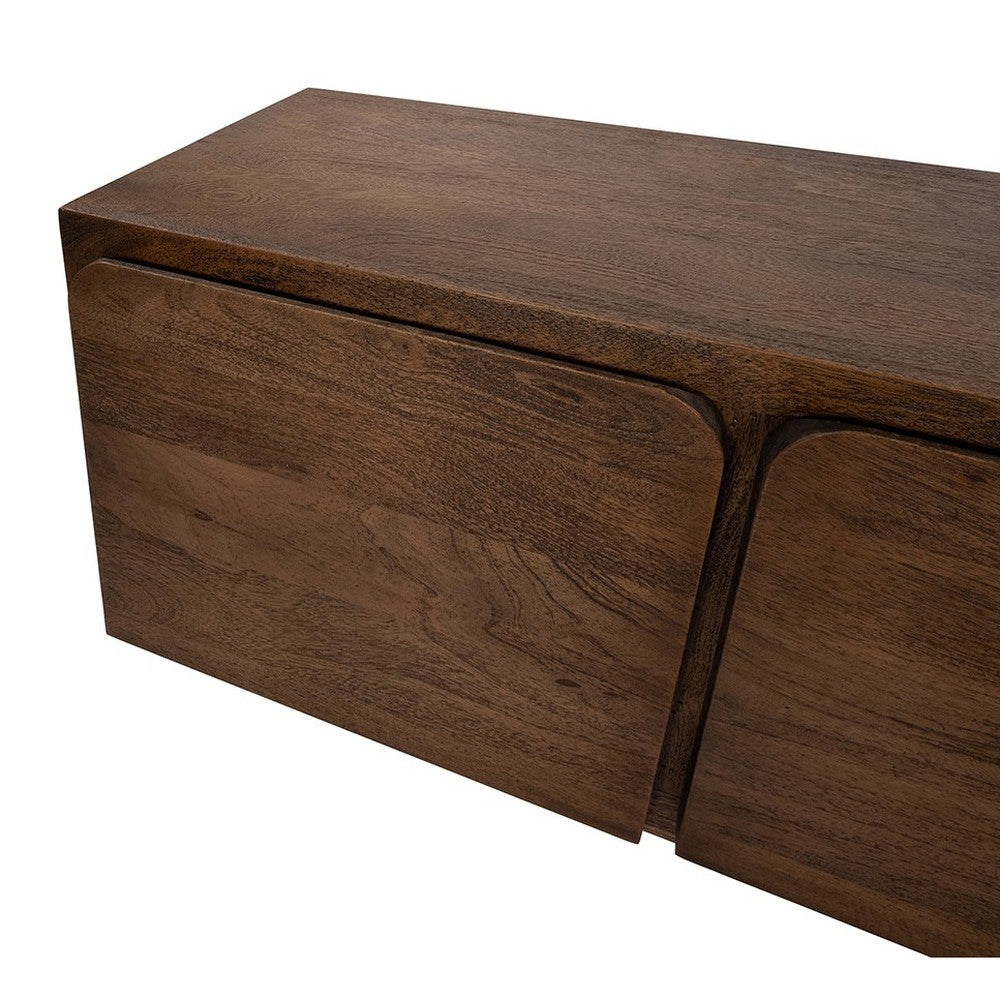 TV dressoir 150 met 2 deuren en 2 lades, Mango Dark Malt – afbeelding 3