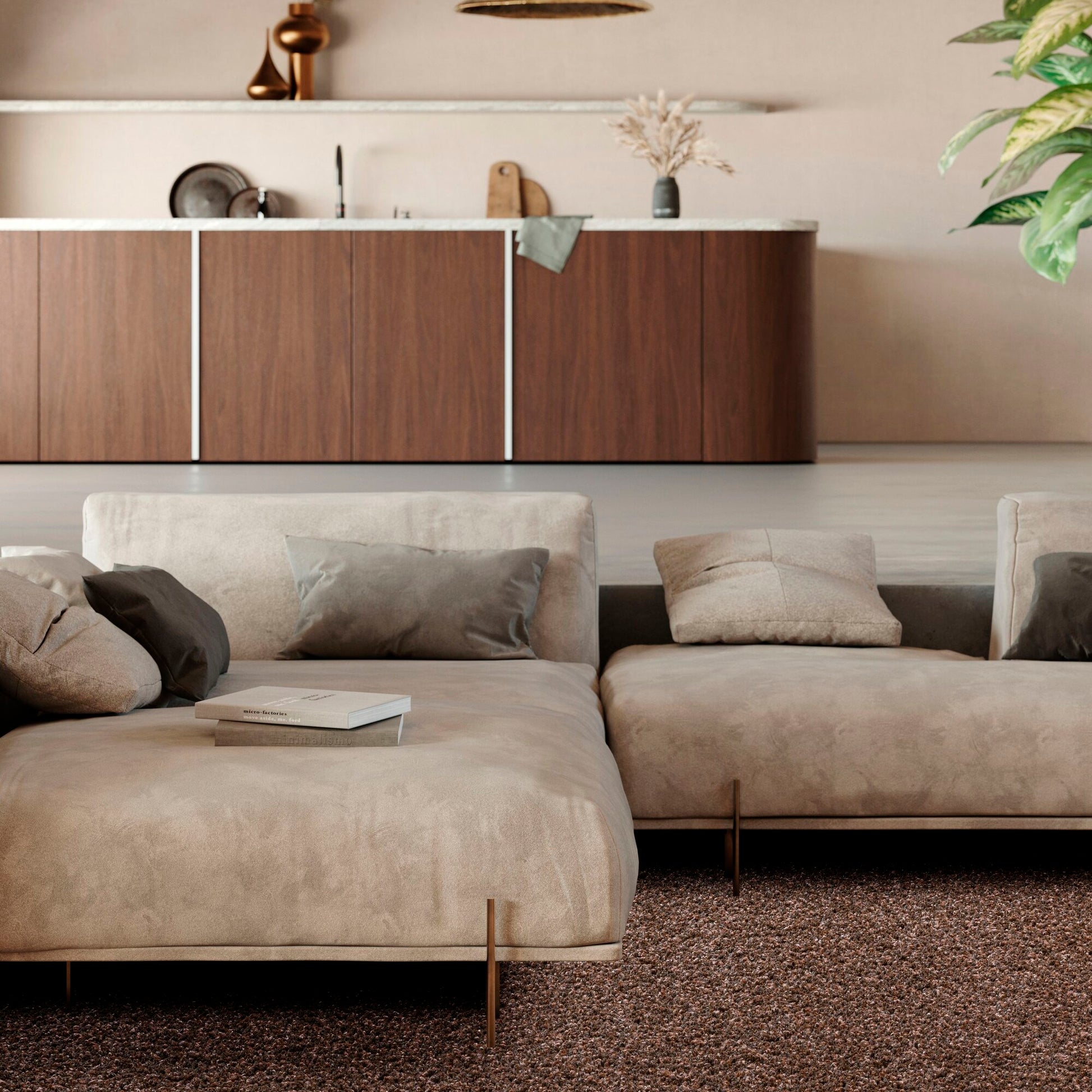 Vloerkleed Twilight Terracotta in interieur