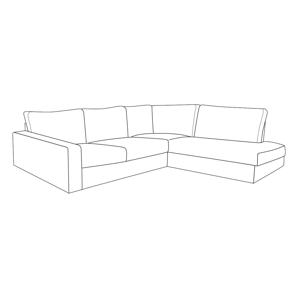 UNO met ottoman rechts - Ambience 2 Cream