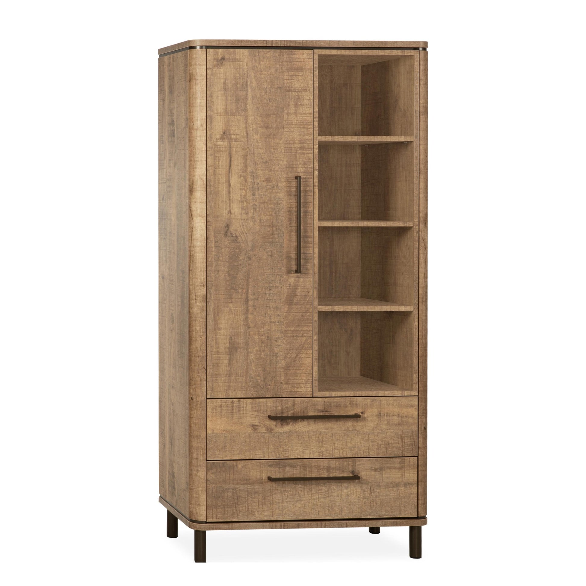 Wandkast Capri met 1 deur, 2 lades en 4 open vakken, 89 cm breed