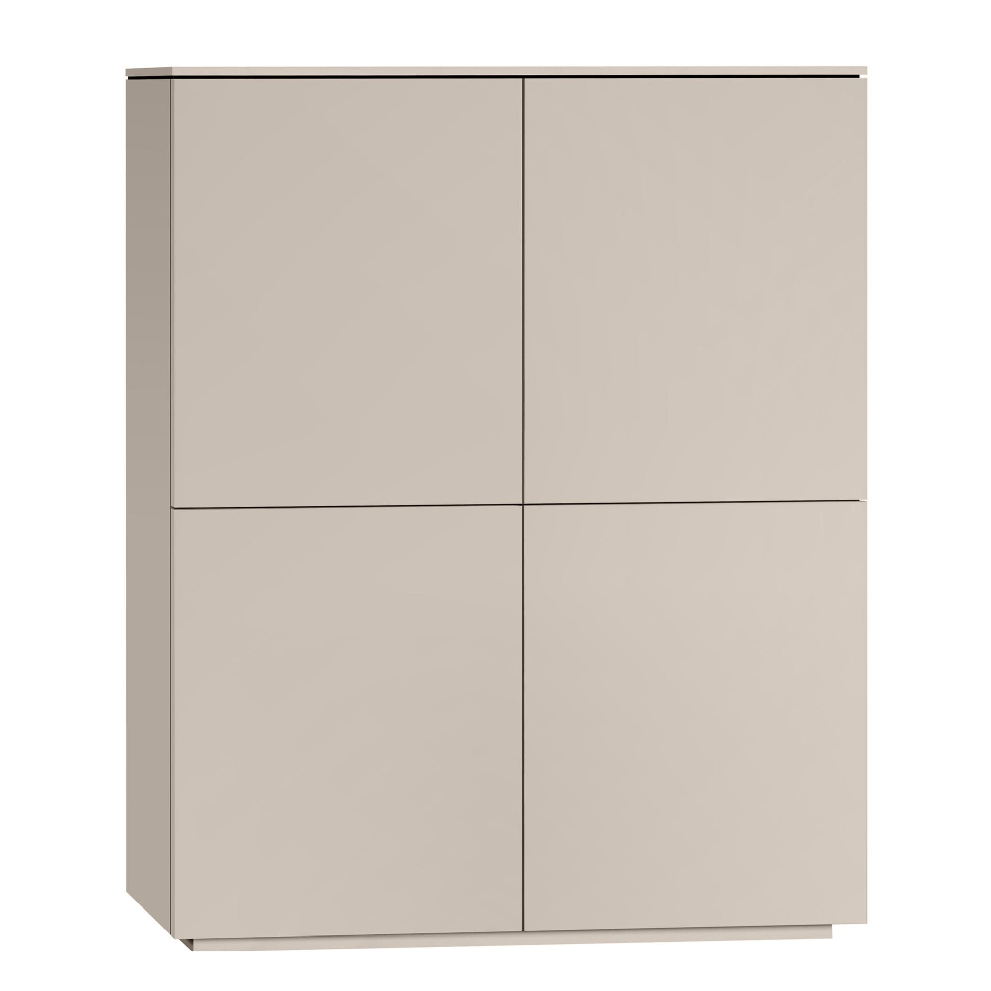 Wandkast Strand met 4 deuren, 120 cm breed, 150 cm hoog