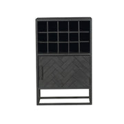 Wijnkast New York Zwart Mangohout 55 cm