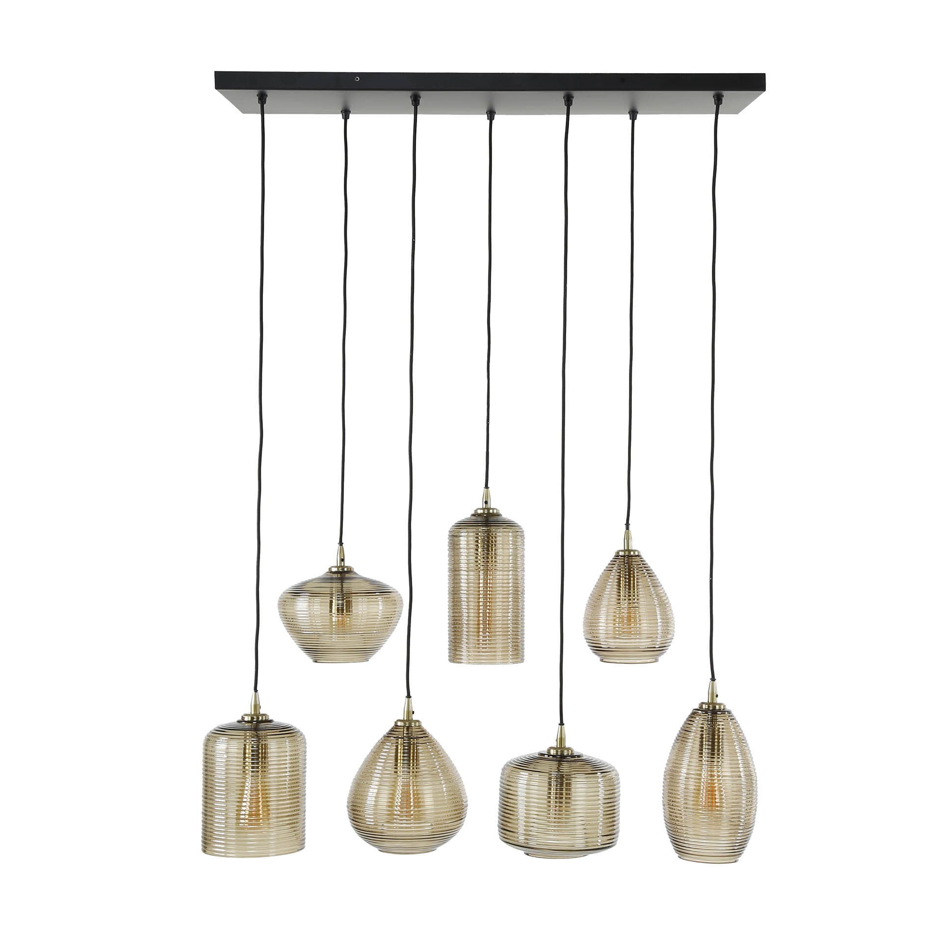 Hanglamp 4+3 I Stripe glass horizontal