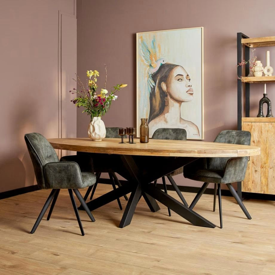 Ovale eettafel Denver Mangohout 210 cm