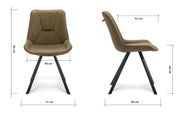 Eetkamerstoel Blake Microleder Bull Moss Leg Black