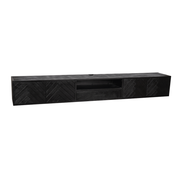 Zwevend tv meubel New York Zwart Mangohout 280 cm